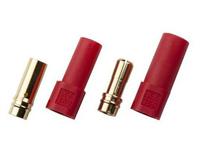 XT150 Red Male/Female 6mm Gold Connectors (1pair, AMASS) [AM-XT150-R]